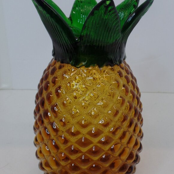 Unbranded Well Made Glass Pineapple 8 In. Tall X 4.5 In. Wide Vase, Hand Blown - Picture 12 of 12